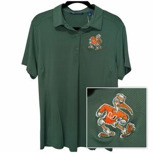 MIAMI HURRICANES UM Short Sleeve Stretch Polo Shirt NWT